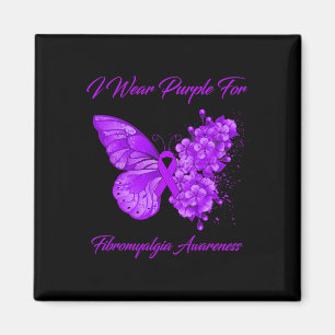 Schmetterling Ich trage Lila für Fibromyalgie Magnet