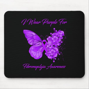 Schmetterling Ich trage Lila für Fibromyalgie Mousepad