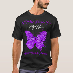 Schmetterling Ich trage Lila für meinen Onkel Migr T-Shirt