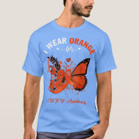 Schmetterling Ich trage Orange für ADHS-Bewusstsei