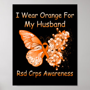 Schmetterling ich trage Orange für meine Handschuh Poster