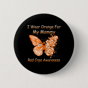Schmetterling Ich trage Orange für meine Mama Rsd Button