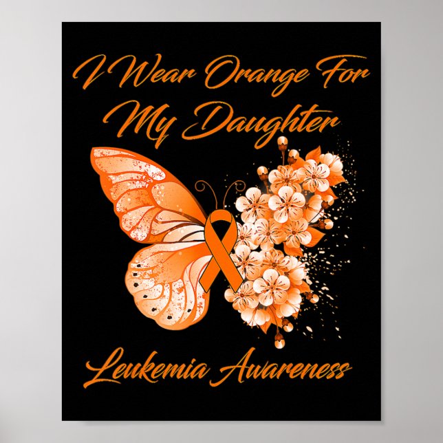 Schmetterling Ich trage Orange für meine Tochter L Poster (Vorne)