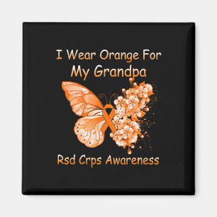 Schmetterling Ich trage Orange für meinen Großvate Magnet