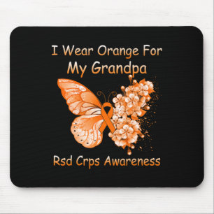 Schmetterling Ich trage Orange für meinen Großvate Mousepad