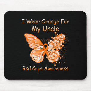 Schmetterling Ich trage Orange für meinen Onkel RS Mousepad