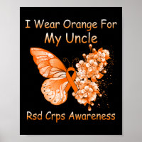 Schmetterling Ich trage Orange für meinen Onkel Rs