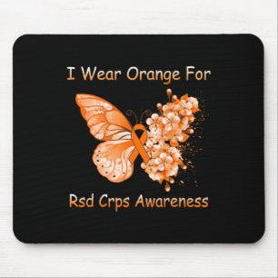 Schmetterling Ich trage Orange für RSD CRPS Sensib Mousepad