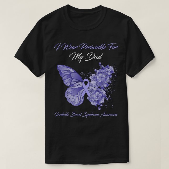 Schmetterling Ich trage Periwinkle für meinen Vate T-Shirt (Design vorne)