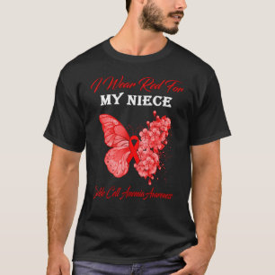 Schmetterling Ich trage Rot für meine Nichte Siche T-Shirt