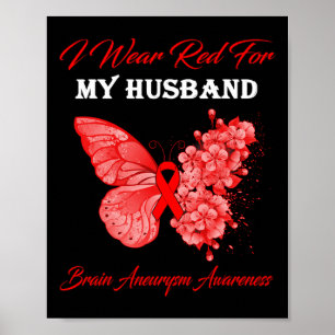 Schmetterling Ich trage Rot für meinen Ehemann Hir Poster