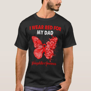 Schmetterling ich trage Rot für meinen Vater Hämop T-Shirt