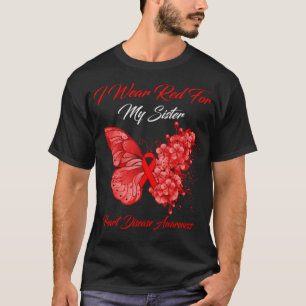 Schmetterling Ich trage Rot wegen meiner Schwester T-Shirt