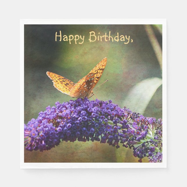 Schmetterling im Butterfly Bush Serviette (Vorderseite)