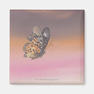 Schmetterling im Flug darstellen malen Magnet