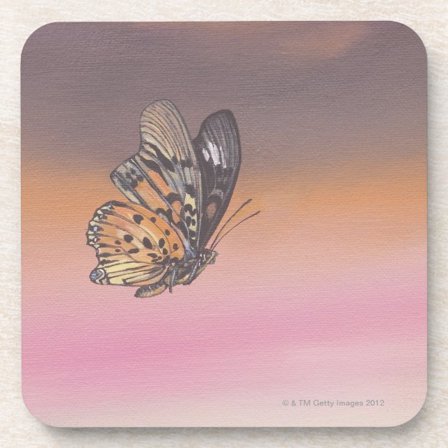 Schmetterling im Flug darstellen malen Untersetzer (Vorderseite)