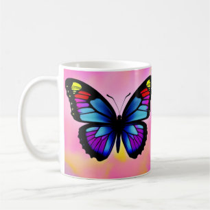 Schmetterling im hellen Hintergrund Kaffeetasse
