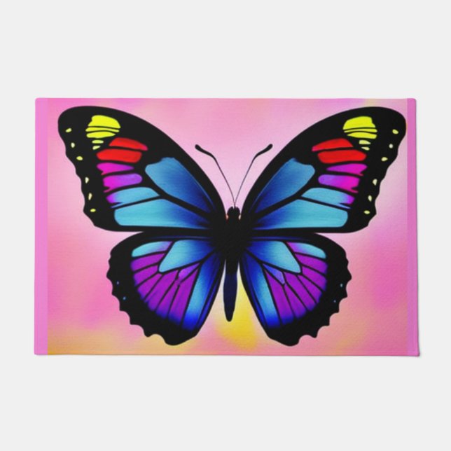 Schmetterling im hellen Hintergrund niedlicher Som Fußmatte (Vorderseite)
