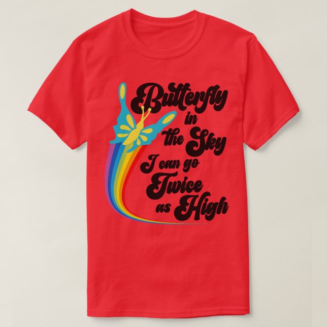 Schmetterling im Himmel T-Shirt (Design vorne)