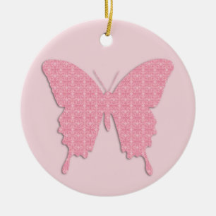 Schmetterling im Hintergrundbild - hellrosa Keramikornament