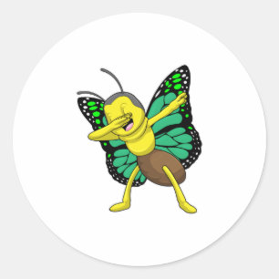 Schmetterling im Hip Hop-Dance-Labor Runder Aufkleber