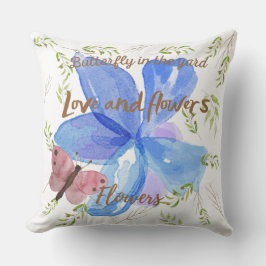 Schmetterling im Hof niedliche Aquarell modern Kissen