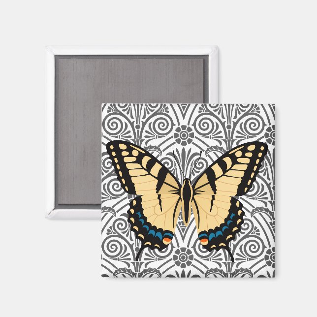 Schmetterling im Mittelpunkt Magnet (Vorderseite/Rückseite)