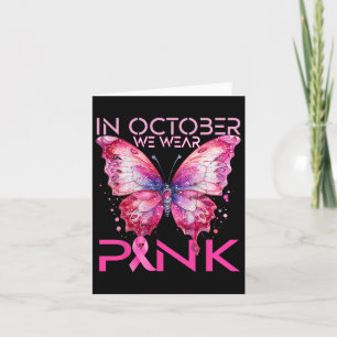 Schmetterling im Oktober tragen wir rosa Brustkreb Karte