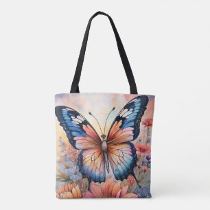 Schmetterling im Regenbogen in einem Blumengarten