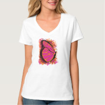 Schmetterling im rosa und orange T-Shirt