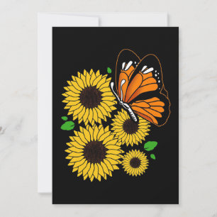 Schmetterling im Sonnenblumengarten Dankeskarte