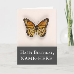 Schmetterling im Vintage-Look, Alles Gute zum Gebu Karte