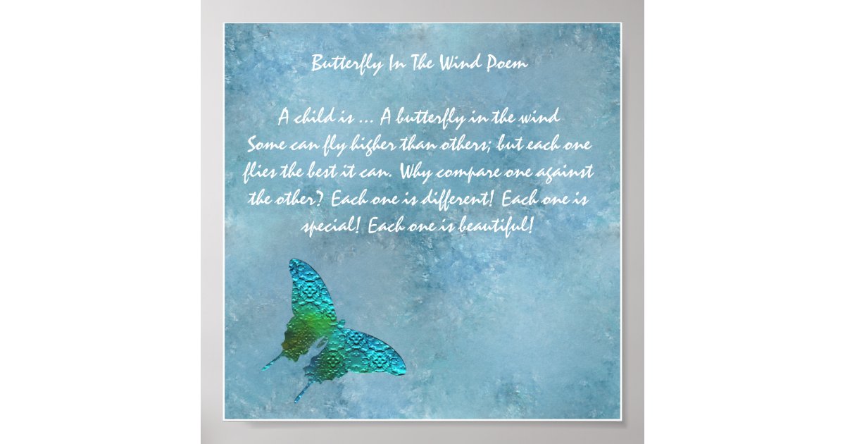 Schmetterling im Wind Poster | Zazzle.at
