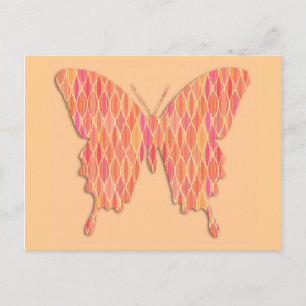 Schmetterling in abstrakten Druckfarben - Orangetö Postkarte