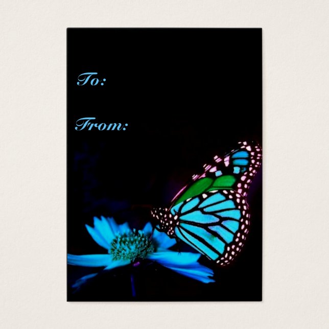 Schmetterling in blauem Licht - Vertikale Geschenk (Vorderseite)