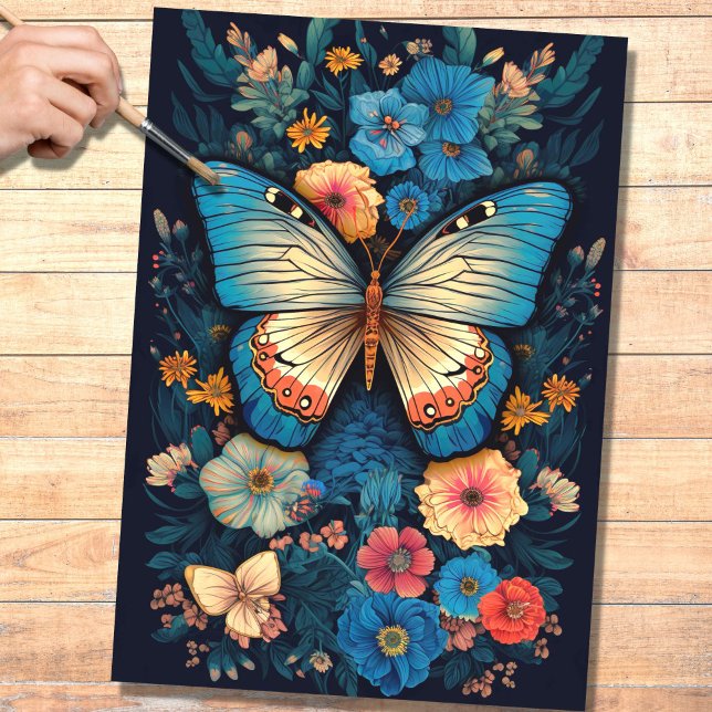 Schmetterling in Florals 1 Dekopapier Seidenpapier (Von Creator hochgeladen)