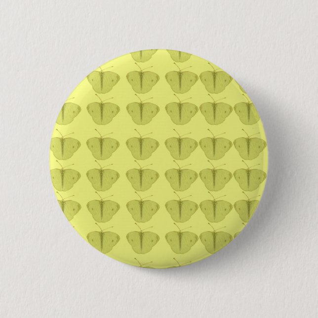 Schmetterling in Gelb Button (Vorderseite)