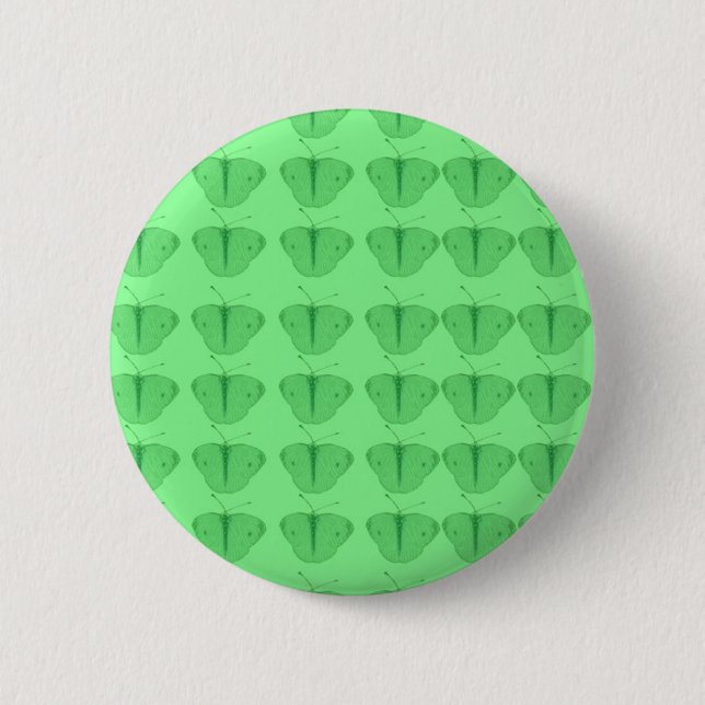 Schmetterling in Grün Button (Vorderseite)