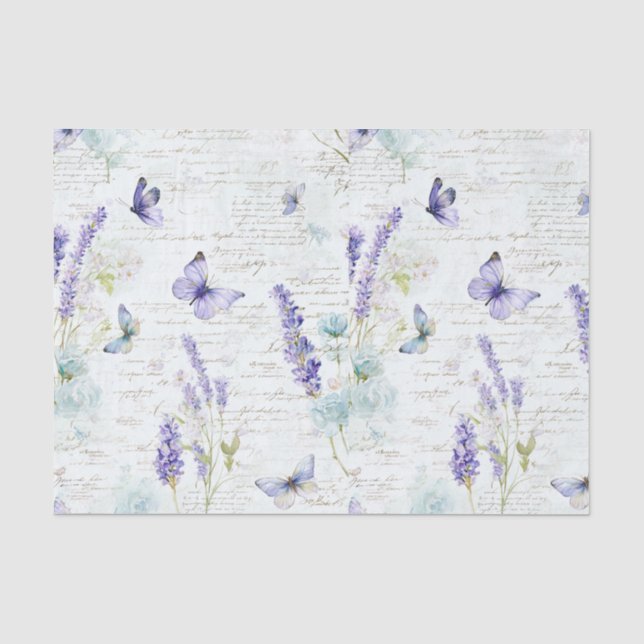 Schmetterling in Lavendel  Seidenpapier (Vorderseite)