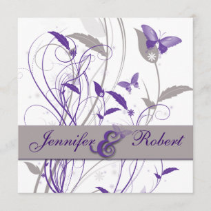 Schmetterling in Lilac und Lila Jahrestag Einladung
