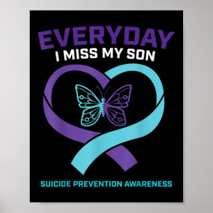 Schmetterling in Love Memory Son Suizidprävention Poster