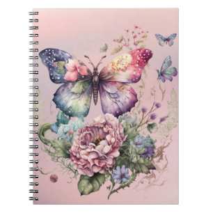 Schmetterling in Pink Notizblock