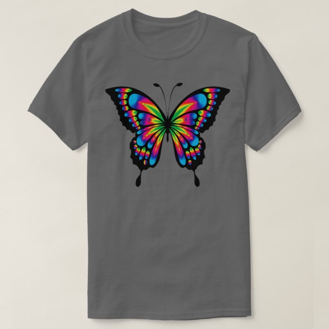 Schmetterling in prismatischer, bunter Gestaltung T-Shirt (Design vorne)
