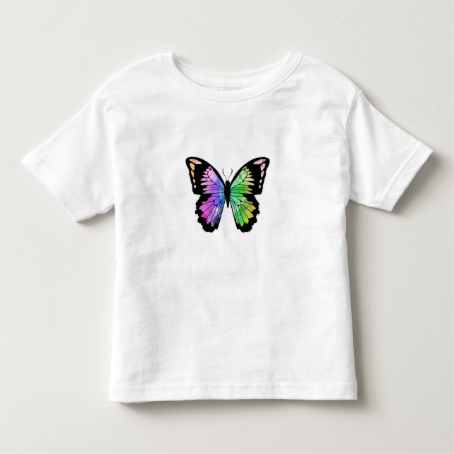 Schmetterling in Regenbogenfarben Kleinkind T-shirt (Vorderseite)