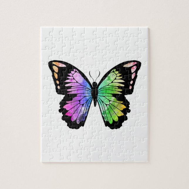 Schmetterling in Regenbogenfarben Puzzle (Vertikal)