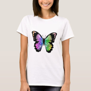 Schmetterling in Regenbogenfarben T-Shirt