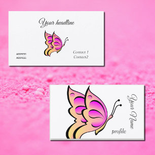 Schmetterling in rosa-orange visitenkarte