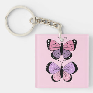 Schmetterling in Rosa und Lila Schlüsselanhänger