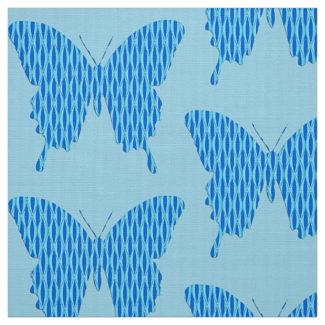 Schmetterling in Tapeten - Blau Stoff (Muster)