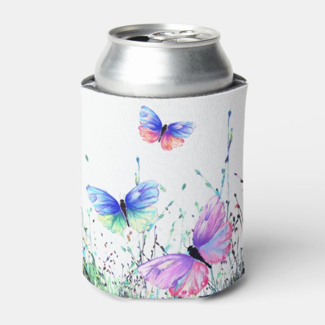 Schmetterling kann farbenfrohe Schmetterlinge abkü Dosenkühler (Kanne Vorderseite)